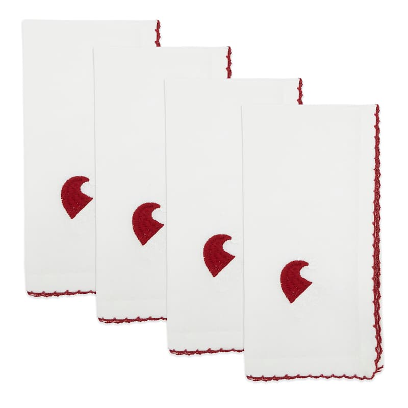 Holiday Harmony Whip Stitch Santa Hat Napkin (Set of 4)