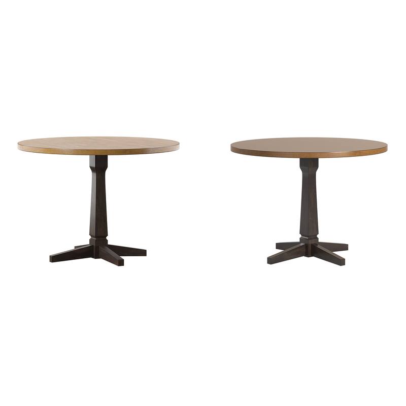 Ronda Round Two-Tone Dining Table - Antique Black