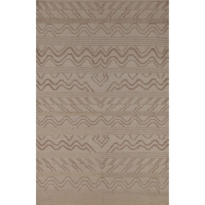 Moroccan Area Rug Hand-Knotted Oriental Wool Carpet - 4'10" x 7'9"