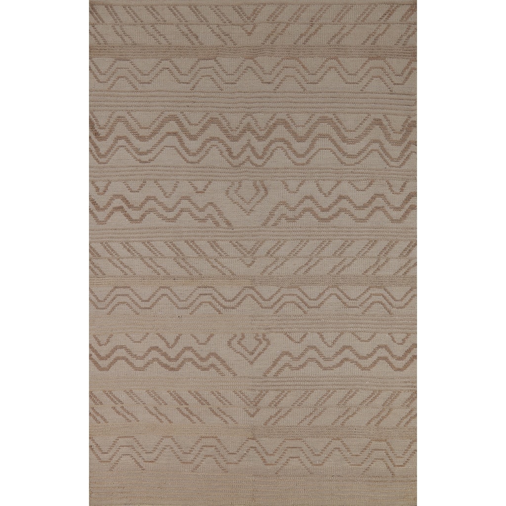Moroccan Area Rug Hand-Knotted Oriental Wool Carpet - 4'10" x 7'9"