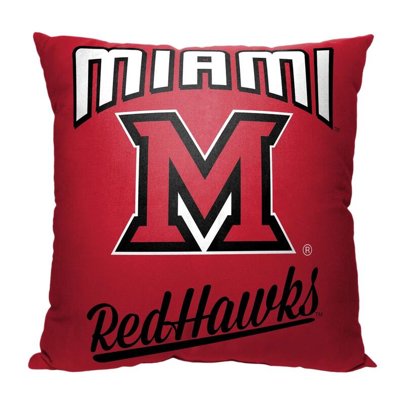NCAA Mid-American Conference Alumni 18 Inch Throw Pillow - 18" x 18" - Miami RedHawks