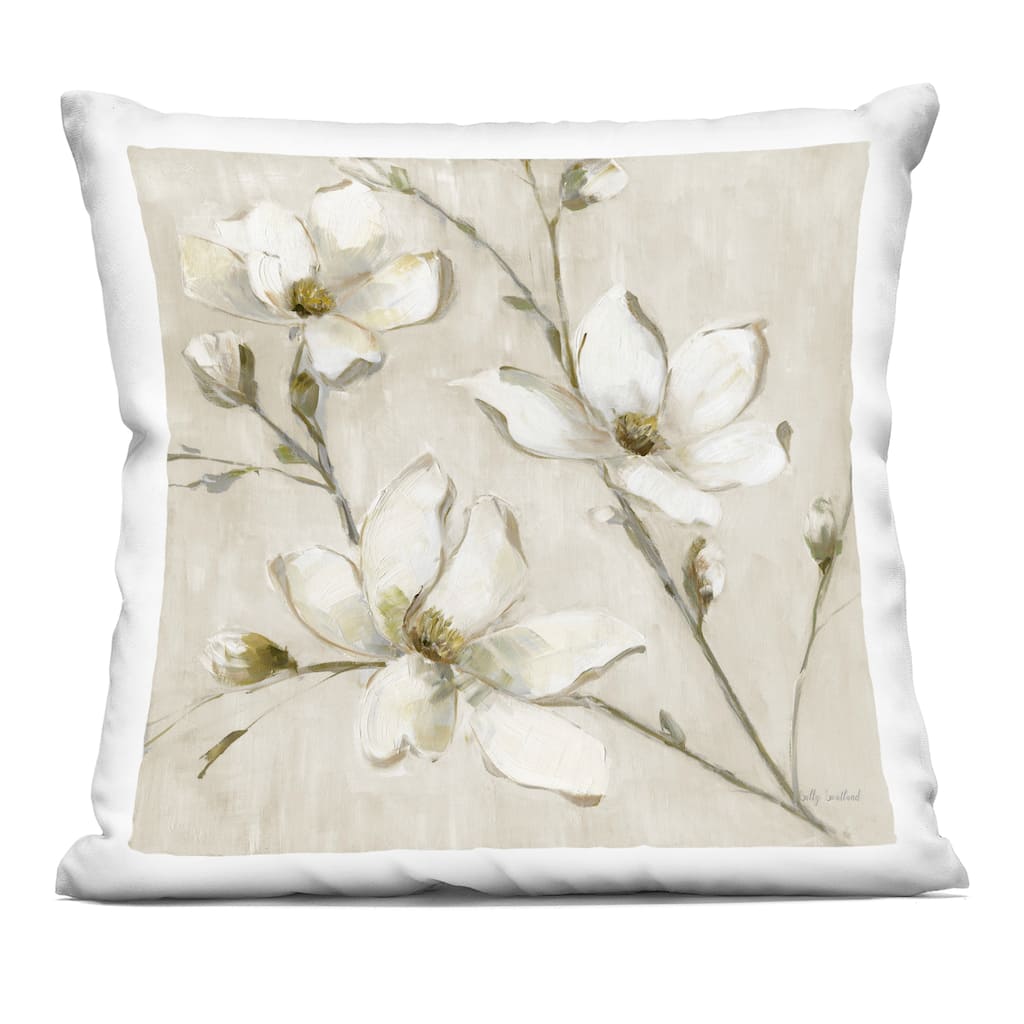 Stupell Neutral Dogwood Branches Decorative Printed Throw Pillow Design by Sally Swatland