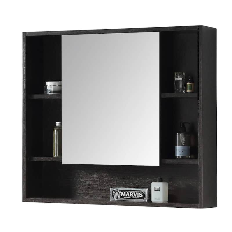Fine Fixtures Surface Mount Bathroom Medicine Cabinet - 36" - Black Oak Straight Grain