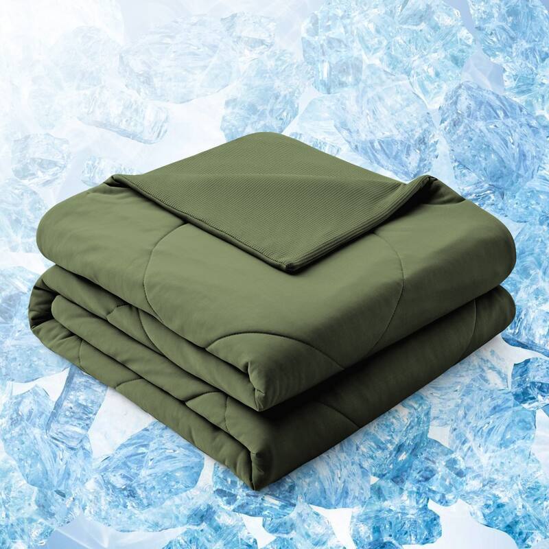 Lightweight Breathable Cooling Waffle Reversible Summer Blanket, Dual-side Cool Touch Comforter