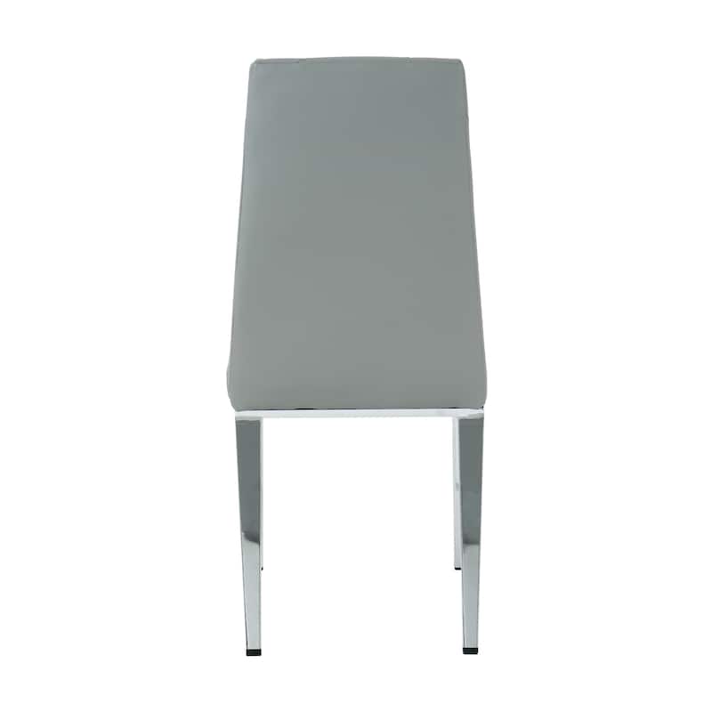 Modern Light Luxury PU Dining Chair with Electroplated Legs,Set of 2