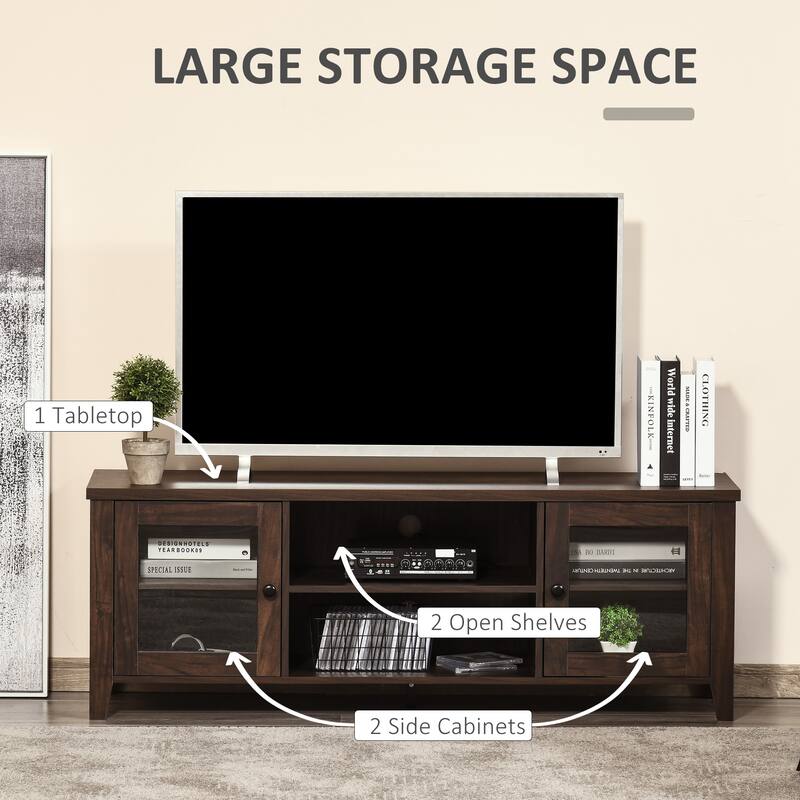 Modern TV Stand with Adjustable Shelves Cable Management and Heavy Duty Capacity - 55" W x 15.5" D x 19.75" H