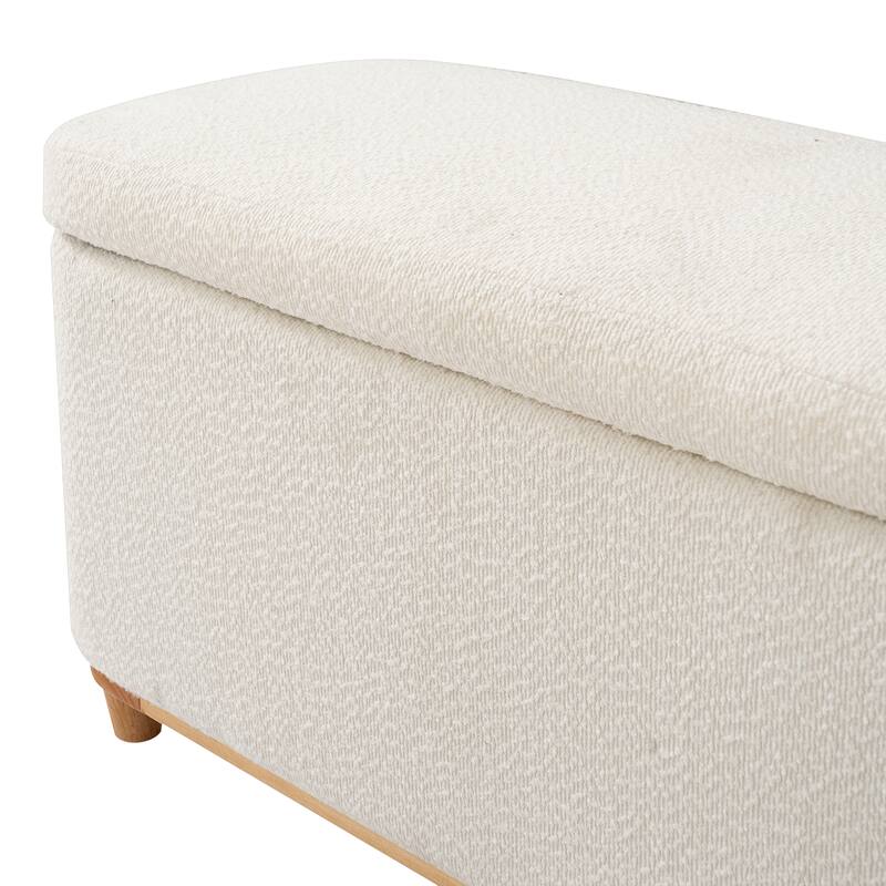 Christopher Knight Home - Modern Aero Upholstered Storage Ottoman Bench with Solid Wood Legs and Lift-Top Storage