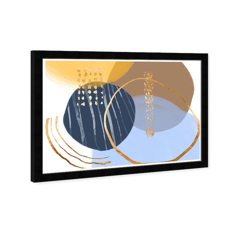Wynwood Studio Prints Abstract Blue and Yellow Circles Blue and Modern & Contemporary Wall Art Canvas Print