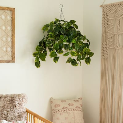 Pre-Lit Pothos Artificial Plant - 24" - Warm White LED Lights