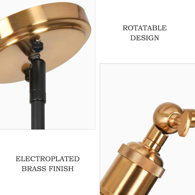 Modern Vintage 1-Light Gold Brass Metal Pendant Light Foyer Ceiling Lights