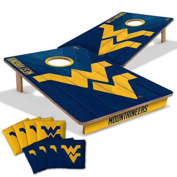 slide 2 of 7, West Virginia Mountaineers NCAA Tailgate Cornhole Board Set Include Carrying Case
