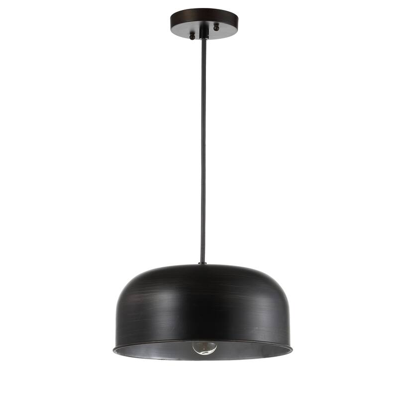 SAFAVIEH Lighting Avner Adjustable 1-light LED Grey Pendant - 12.1"x12.1"x7.5--79.5" - 12"W x 12"D x 80"H