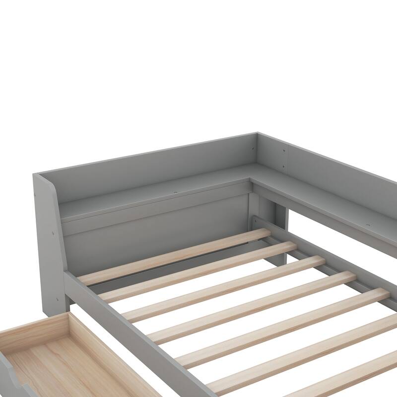 Twin Pine Daybed with Shelves, Drawers & Charging Station