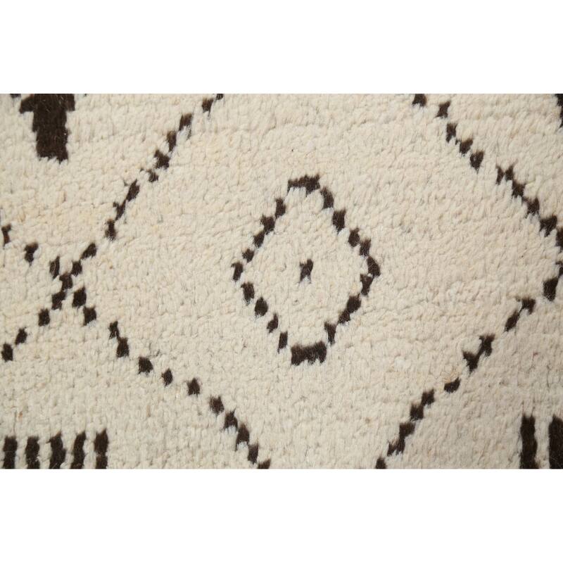 Trellis Tribal Moroccan Oriental Runner Rug Hand-knotted Wool Carpet - 2'6" x 10'8"