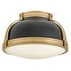 preview thumbnail 1 of 9, Hinkley Lighting 46351 Barton 2 Light 15" Wide Flush Mount Ceiling Black / Lacquered Brass
