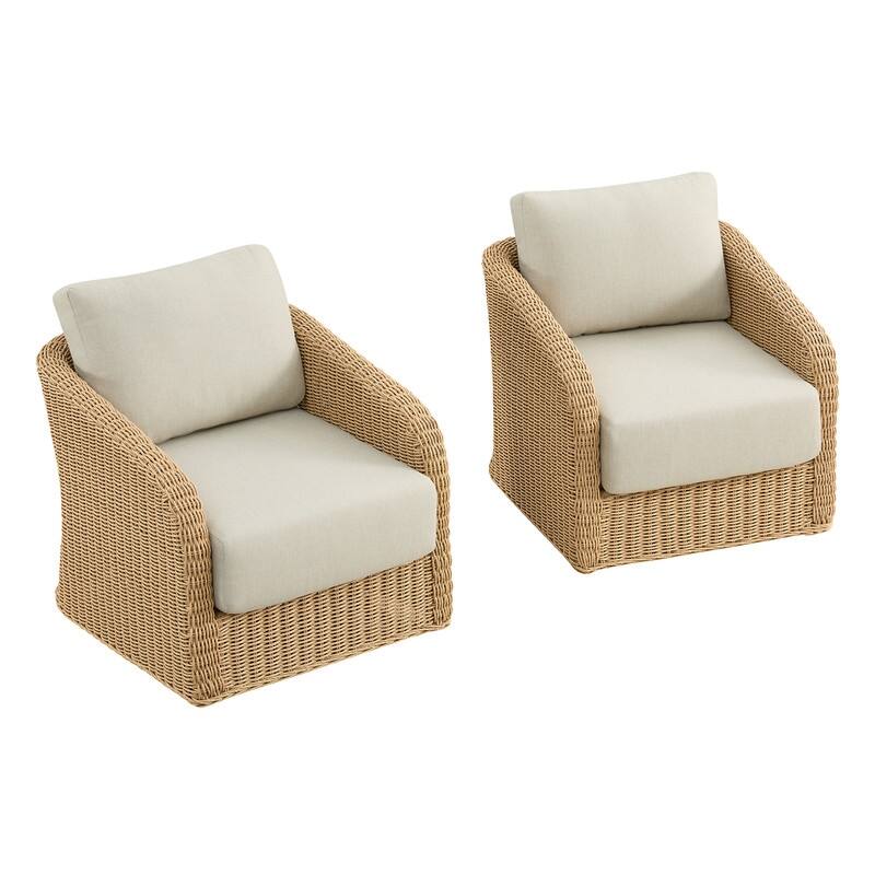 Spruce & Spring Patio Fruniture Outdoor Swivel Chair and Side Table
