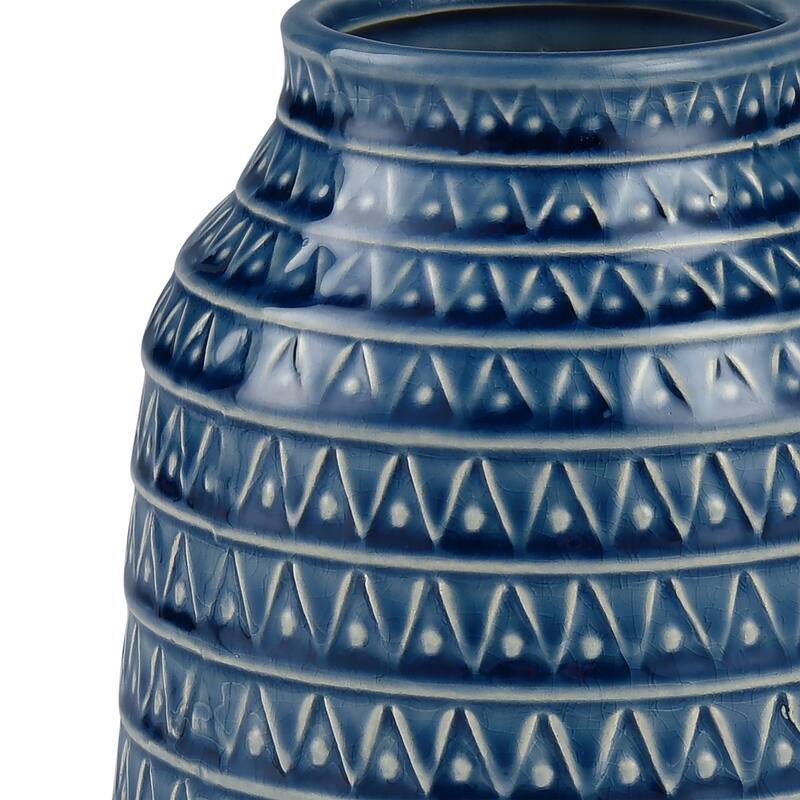 Elk Home Camden Navy Earthenware 5.5 Inch Wide Vase
