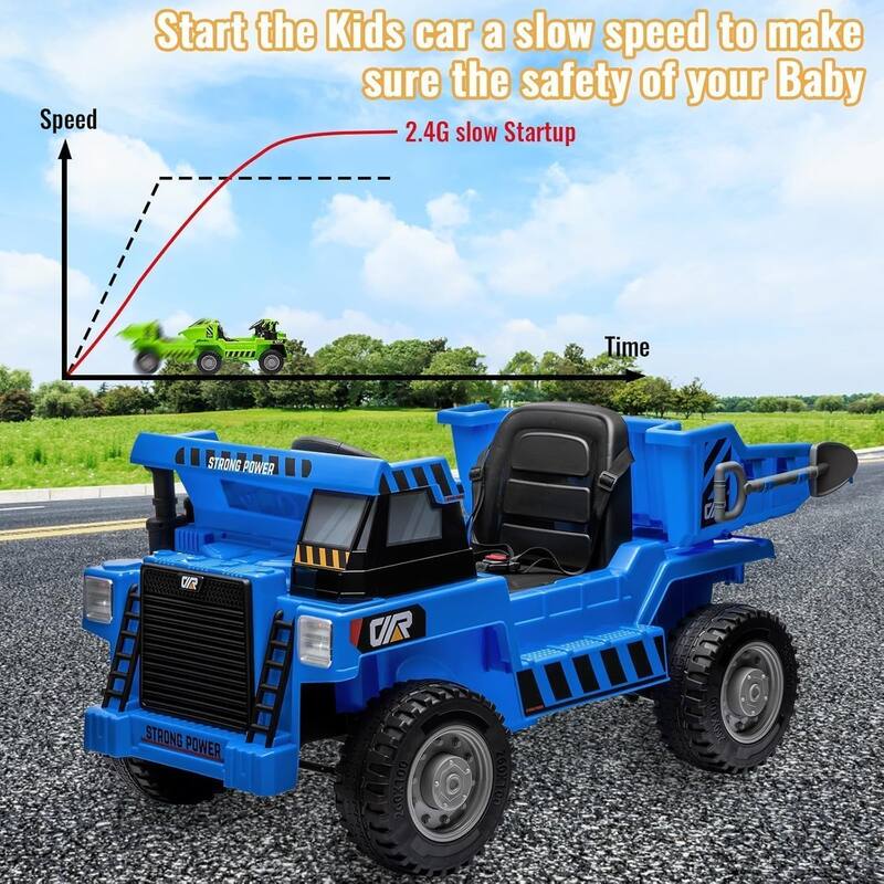 Ride On Dump Truck, 4 Wheeler Toy, Ride On Toys for Kids,12V Ride On Car with Remote Control