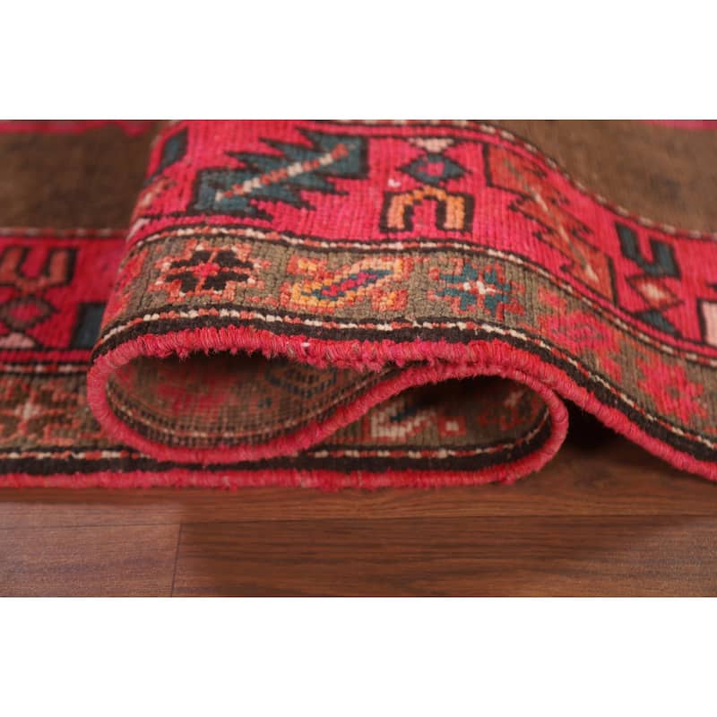 Ardebil Persian Vintage Runner Rug Hand-knotted Wool Carpet - 3'10" x 13'2"