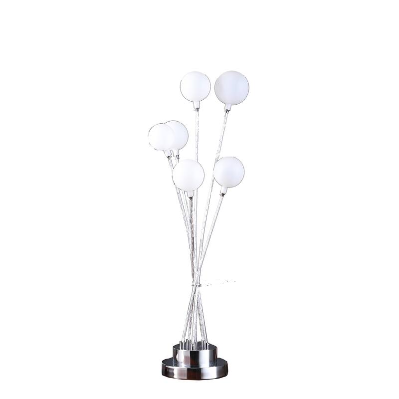Table Lamp 6 Light Globe Modern Chrome Metal Lamp 27.5" Tall