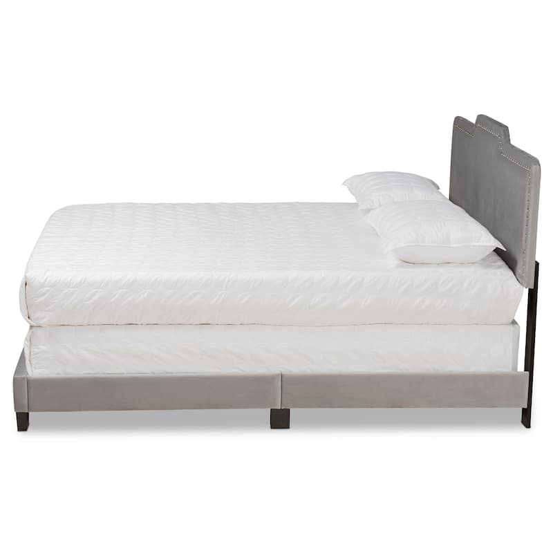 Benjen Modern Glam Velvet Fabric Upholstered Panel Bed