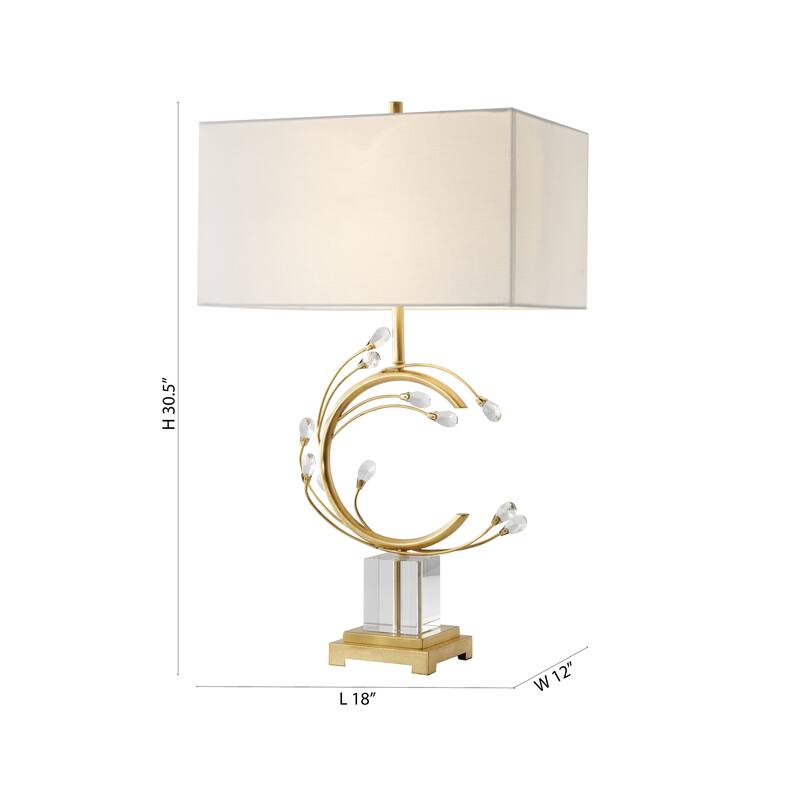 1 Light Silver Metal Frame Table Lamp With Clear Crystal
