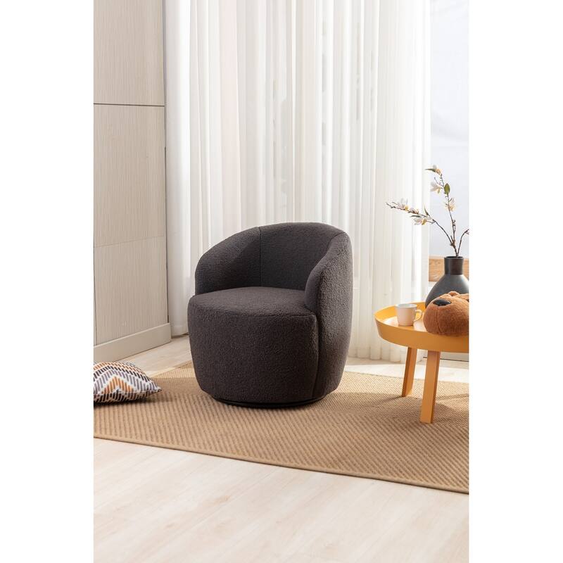 Teddy Fabric Swivel Accent Armchair Barrel Chair