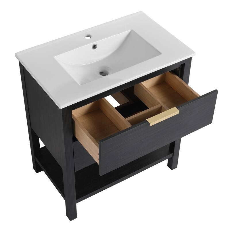 30" Bathroom Vanity with Resin Sink