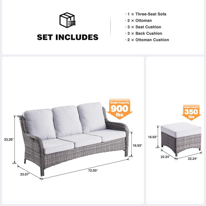 OVIOS 7-piece Patio Conversation Furniture Set