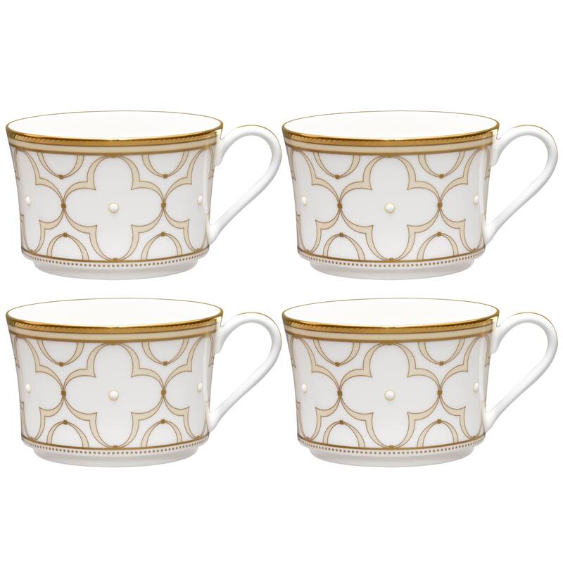 Noritake Trefolio Gold Set Of 4 Teacups, 7-1/2 oz.