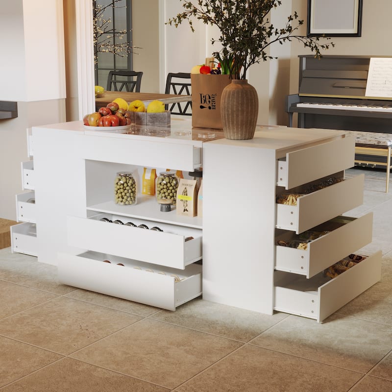 Sleek Closet Storage Island with Multiple Drawers for Accessories