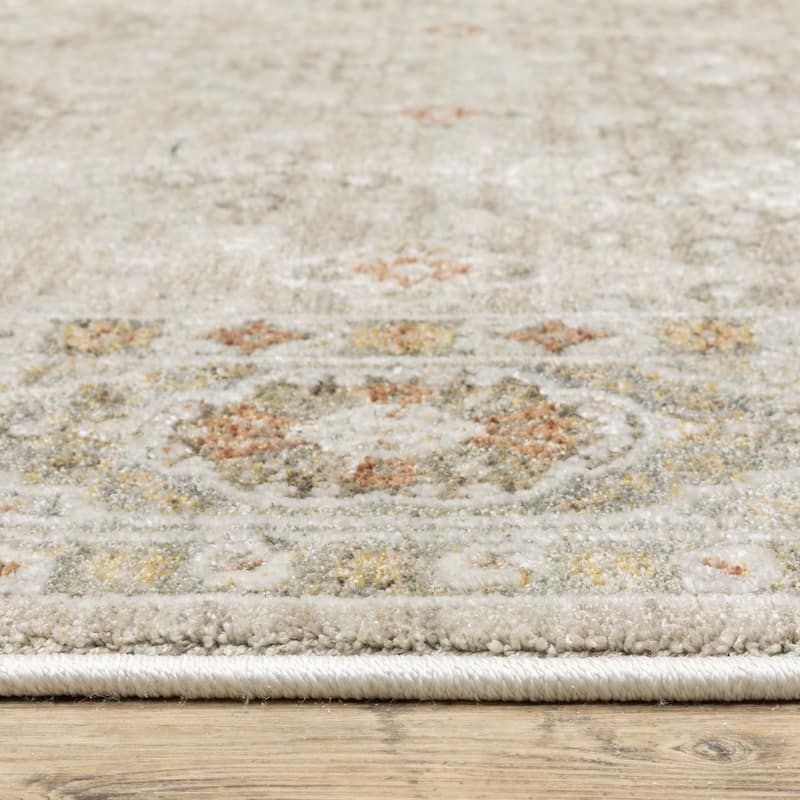 Kellan Global Floral Beige/ Brown Area Rug