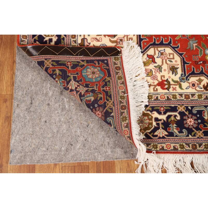 Orange Medallion Tabriz Persian Rug Handmade Wool Carpet - 4'11"x 6'6"