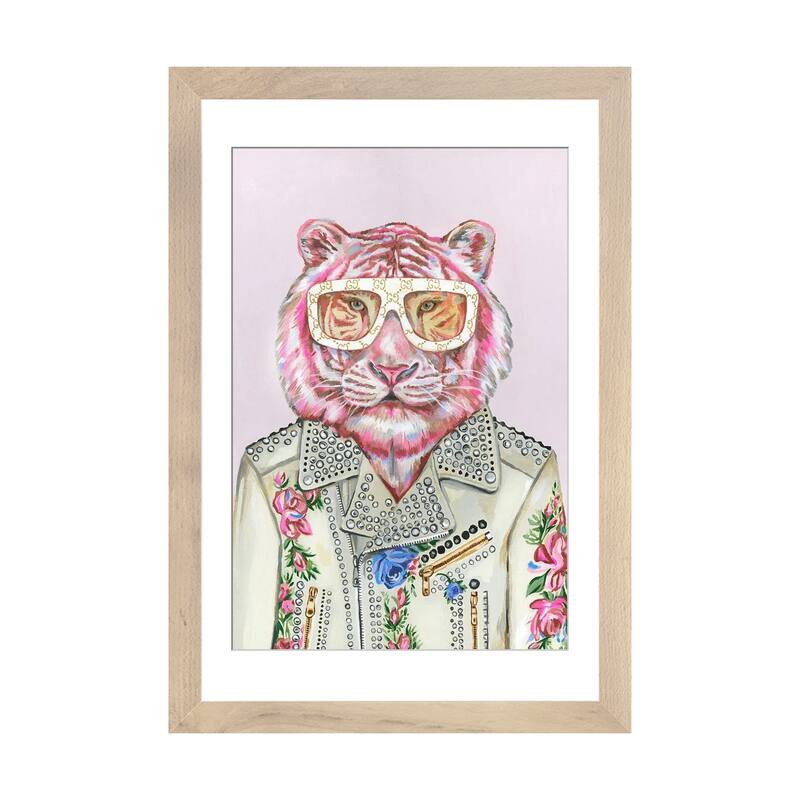iCanvas "Gucci Pink Tiger" by Heather Perry - Natural - 32x24x1