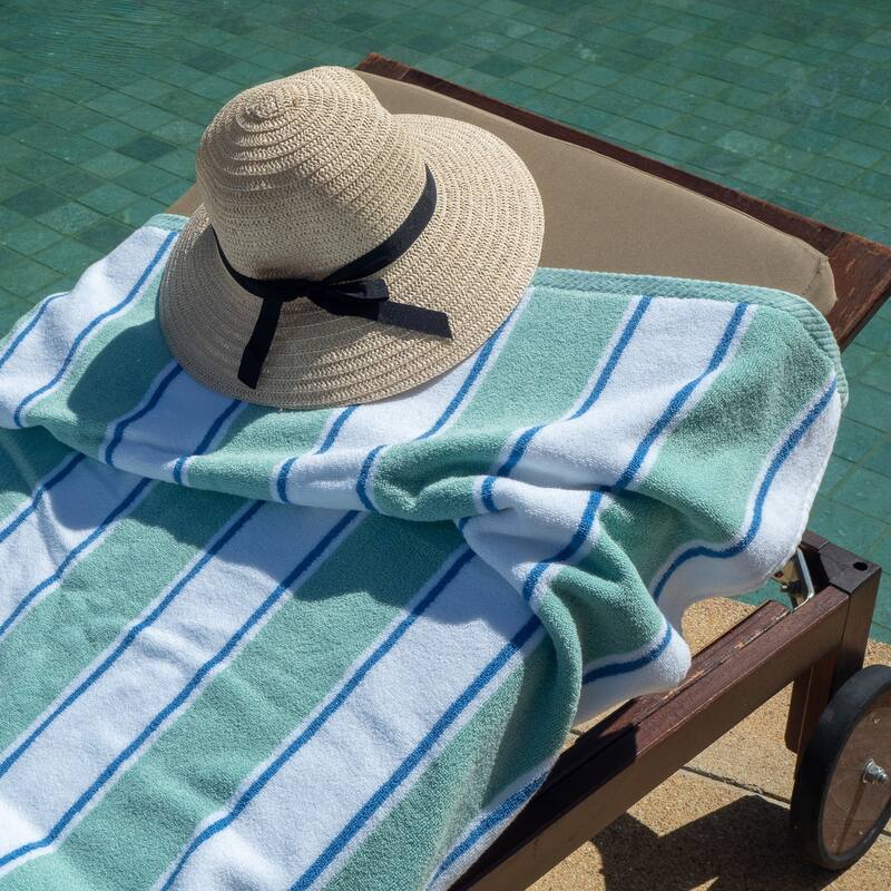 Aston & Arden Oversized Pinstriped Resort Beach Towel - 35x70