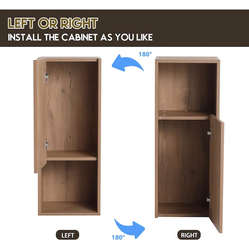 Modern Wall-Mounted Bathroom Side Cabinet with Soft Close Doors, Space-Saving Storage Cabinet Floating Cabinet