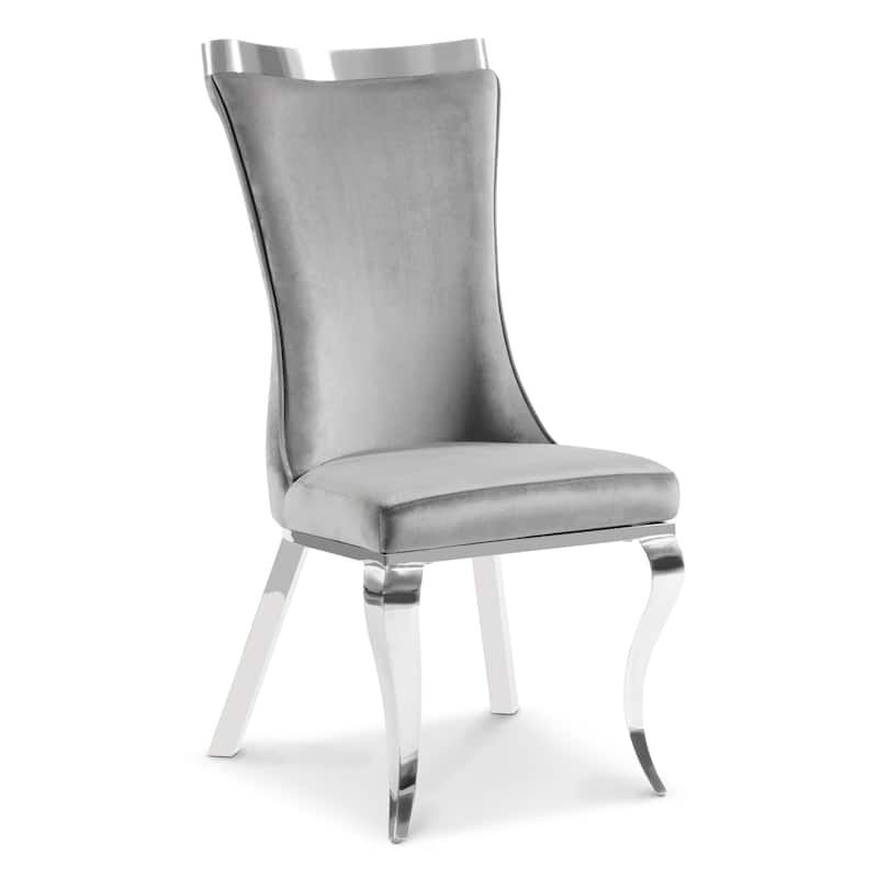Furniture of America Thaddeus Glam Velvet High Back Side Chair (Set of 2)