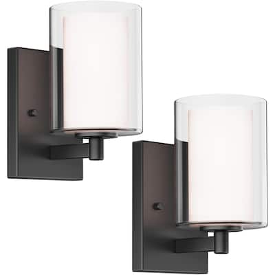 2 modern wall light black vanity lights glass bathroom light