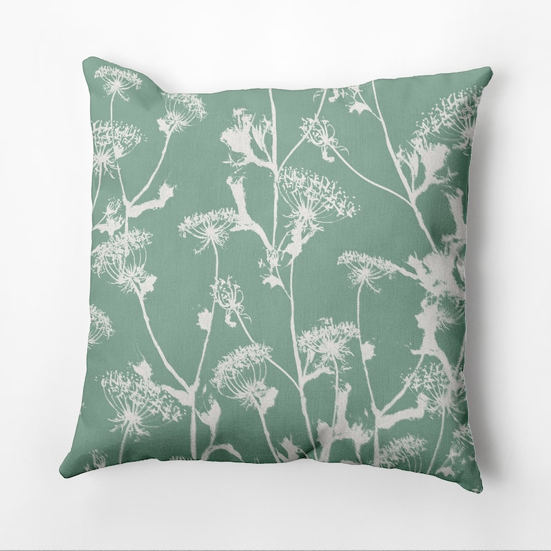 Windy Blossom Outdoor Pillow - Green - 18" x 18"