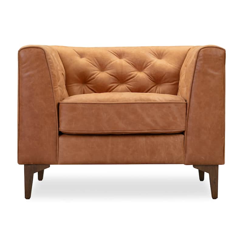Poly & Bark Essex Lounge Chair - Full Grain Genuine Italian Leather