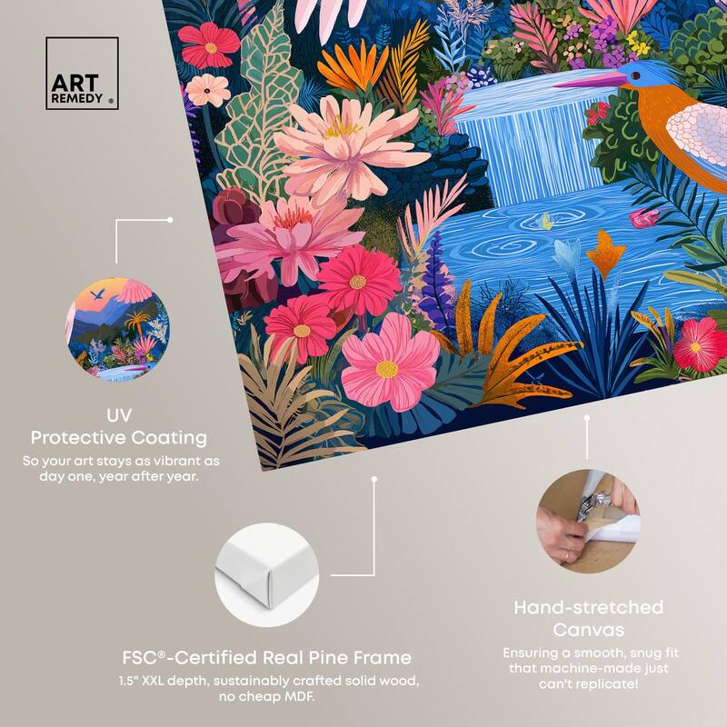 Waterfall Haven Canvas by Art Remedy, Gallery Wrapped