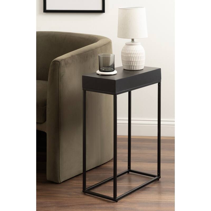 Kate and Laurel Karlsen Wood and Metal Slim Side Table