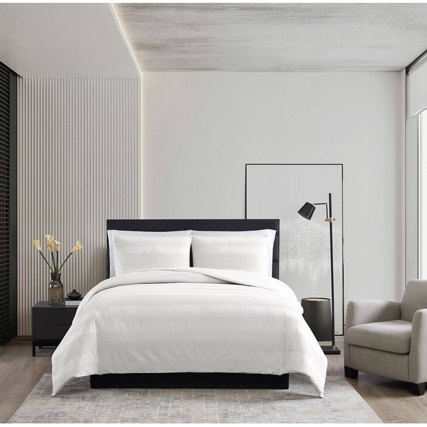 Vera Wang Waffle Stripe Bone Queen Comforter Set
