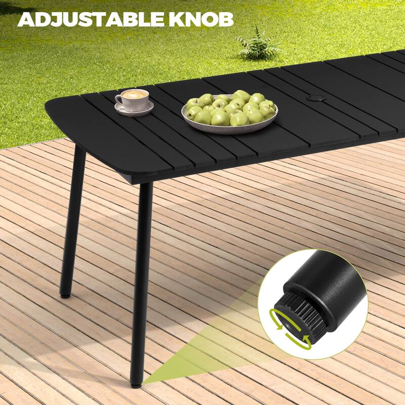 VredHom Outdoor Rectangular Aluminum Dining Table