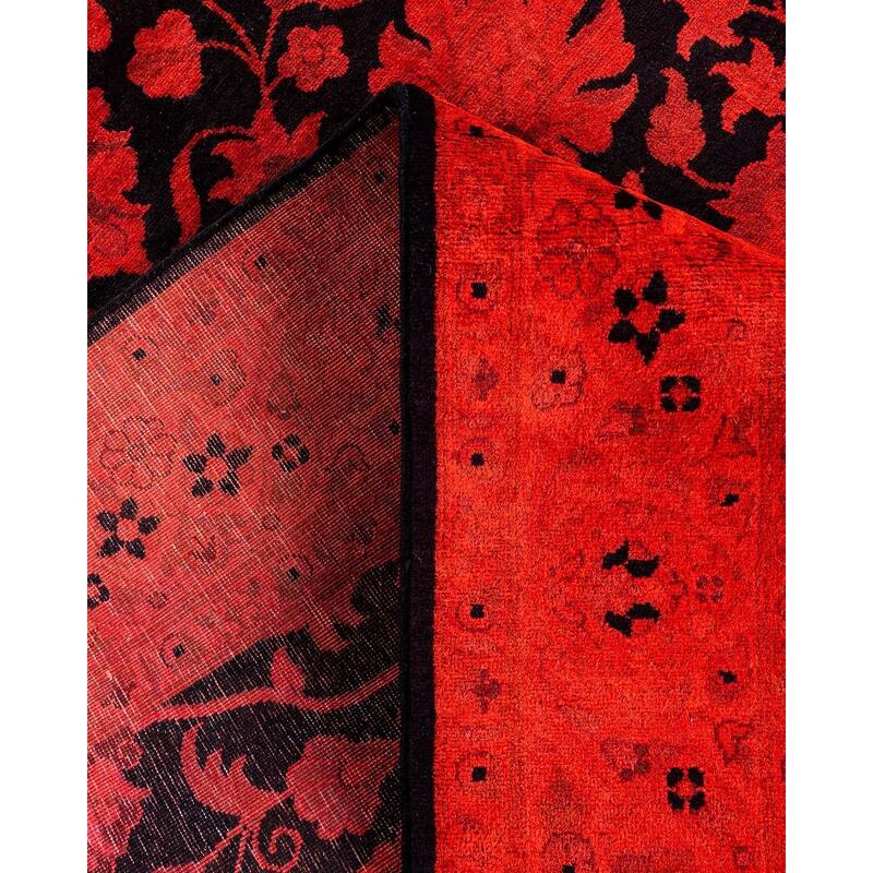 Contemporary Overdyed Wool Hand Knotted Area Rug - 4' 1" x 6' 4"