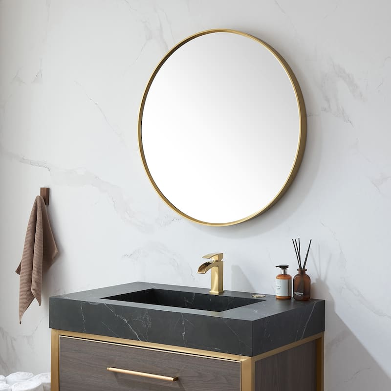 Vinnova Cascante Round Metal Wall Mirror