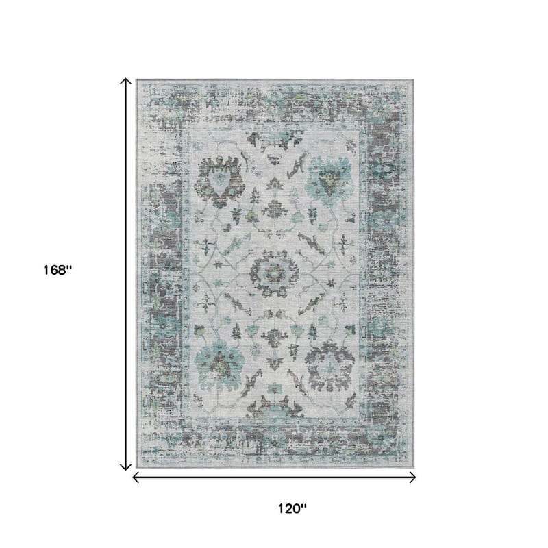 HomeRoots Floral Traditional Rectangle Outdoor Rug