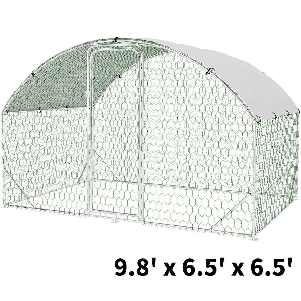 Waterproof Metal Chicken Run, Walk-in Poultry Cage for Yard, Farm