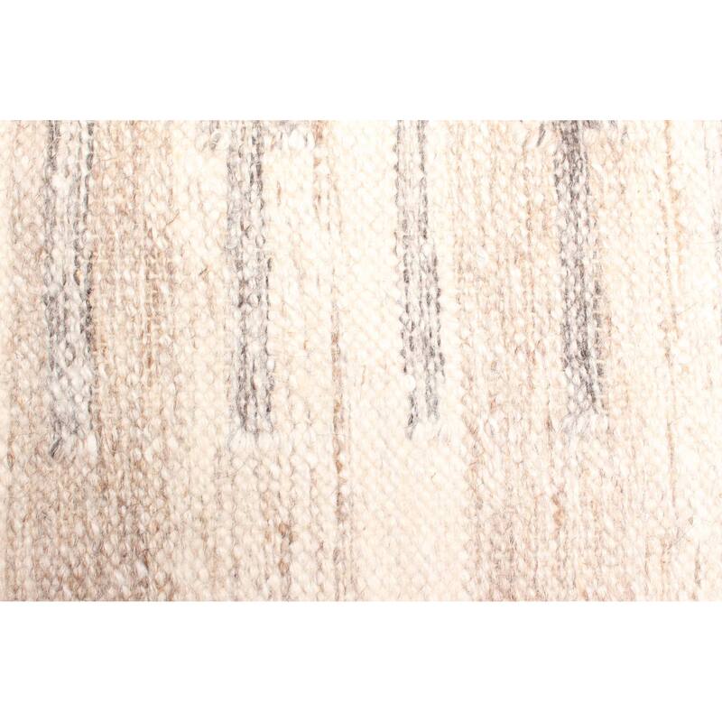 ECARPETGALLERY Flat-Weave Ankara FW Grey Wool Kilim - 5'4 x 7'5