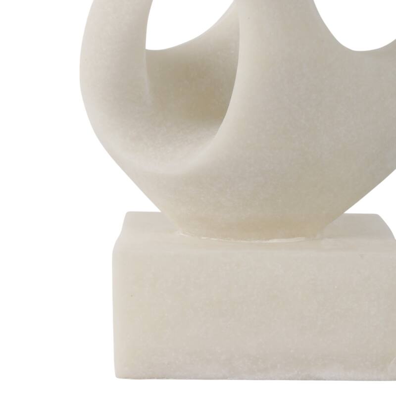 Polyresin Sculpture Abstract Loop Design Modern Accent - 16" White - 9.5" x 6" x 15.5"